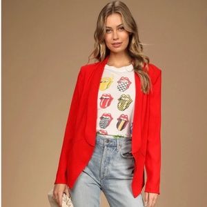 Lulu's Vibrant Red Blazer